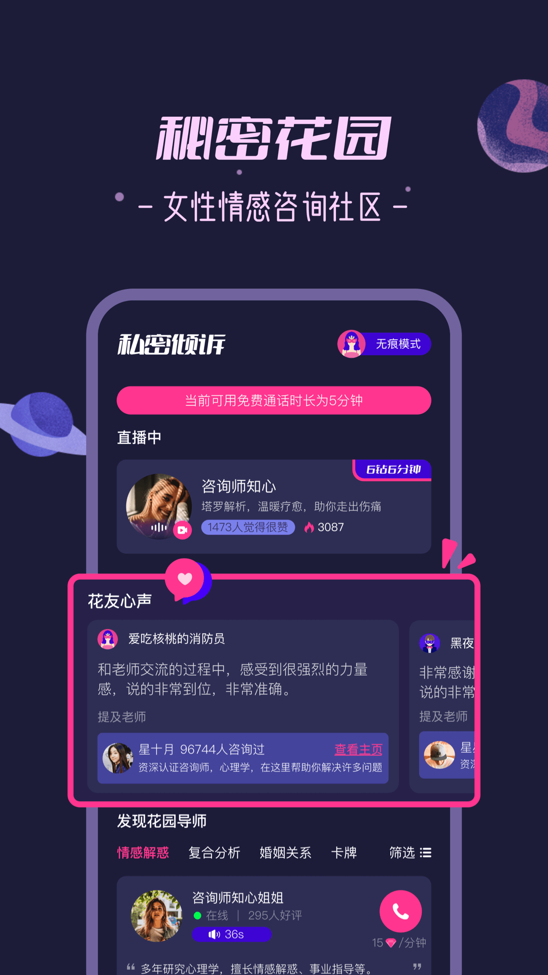 秘密花园-情感心理倾诉图1
