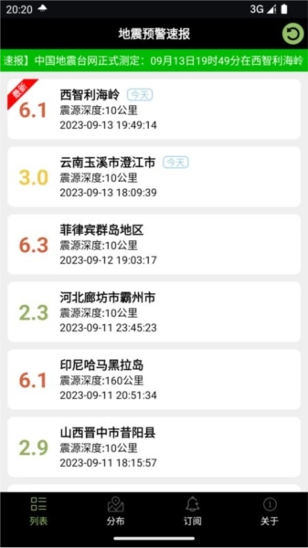 地震预警速报图1