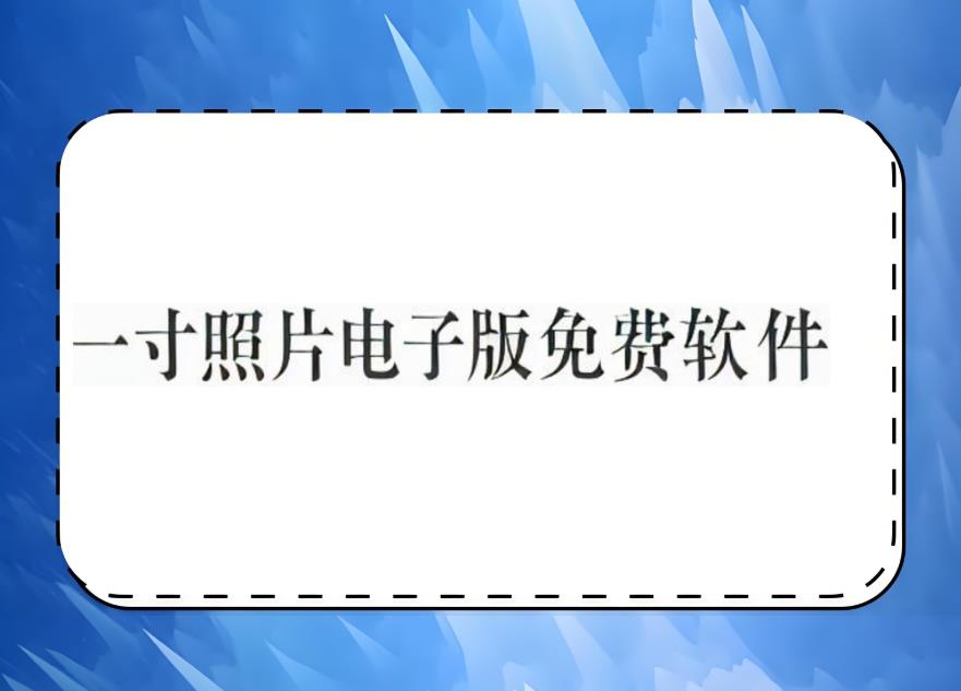一寸照片电子版免费软件