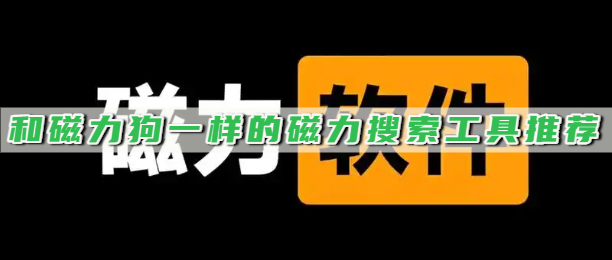 和磁力狗一样的磁力搜索工具推荐