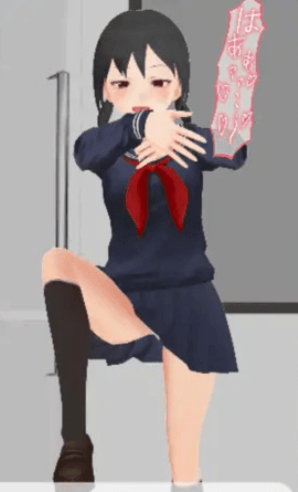 电车里的倔强女孩像素版