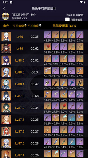 提瓦特小助手抽卡概率计算器 v3.6.9 安卓版图5