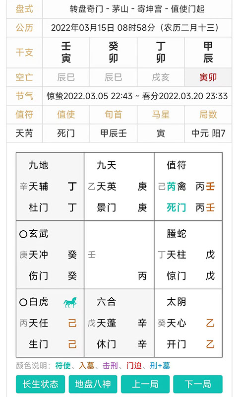 奇门遁甲排盘图2