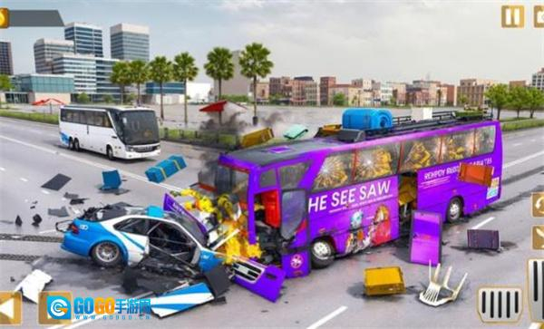 3D高速公路巴士碰撞模拟器双人闯关图1