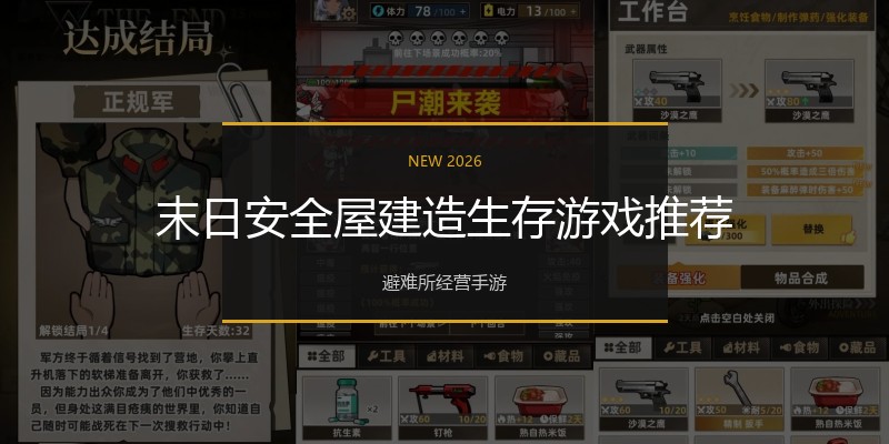 末日安全屋建造生存游戏推荐