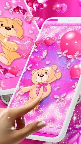 泰迪熊爱心动态壁纸最新版