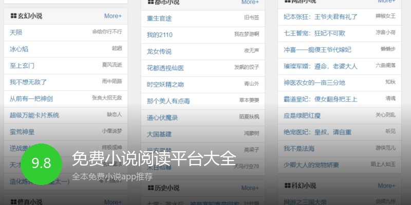 免费小说阅读平台大全