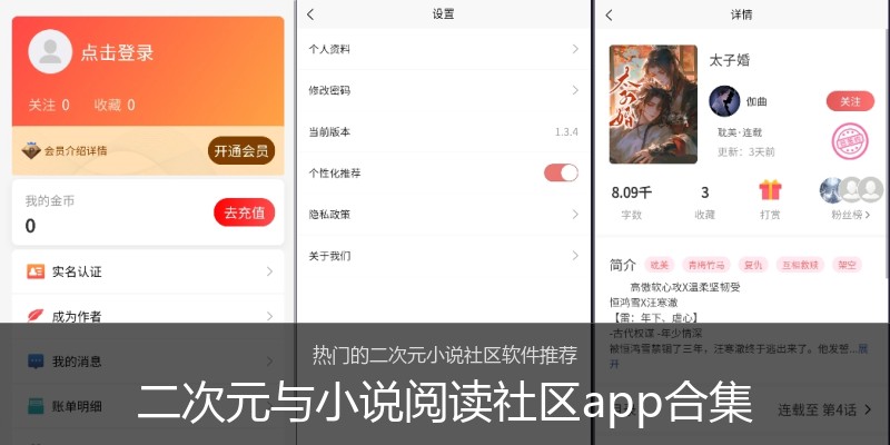 二次元与小说阅读社区app合集
