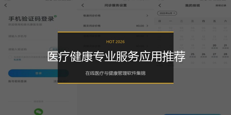 医疗健康专业服务应用推荐
