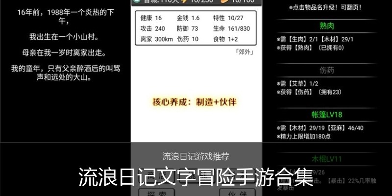 流浪日记文字冒险手游合集