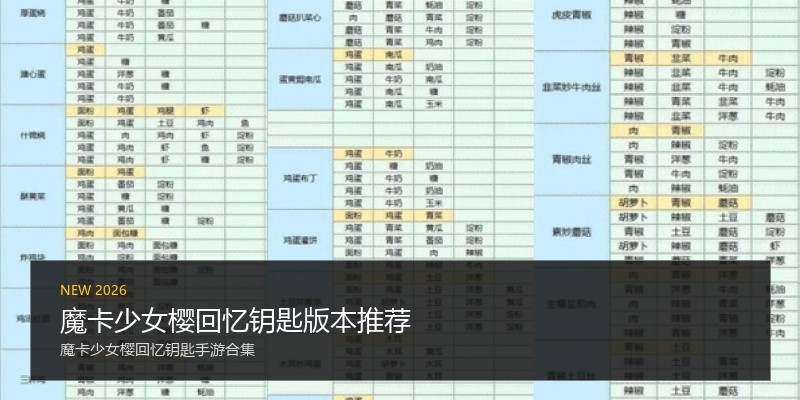 魔卡少女樱回忆钥匙版本推荐