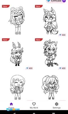 加查生活图画书(coloring pages for gacha)通用版图1